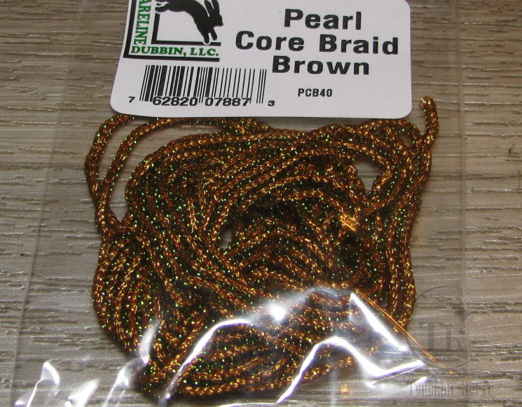 Тесьма для тела Pearl Core Braid Brown Hareline
