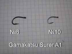 Крючок карповый A1 Super Gamakatsu № 6 ( 10 шт ) Используется как трубочный одинарник