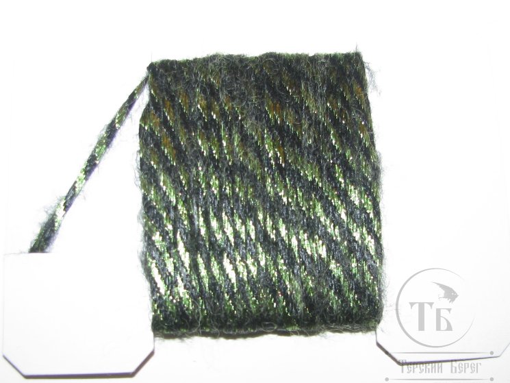 Плоская шерстяная тесьма Body Wool Braid Gr. Olive / Black ( 3 метра )