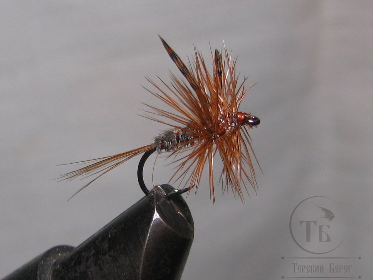 Муха сухая Dry fly Adams 24 " Adams Rusty "крючок № 16 ( Kumho )