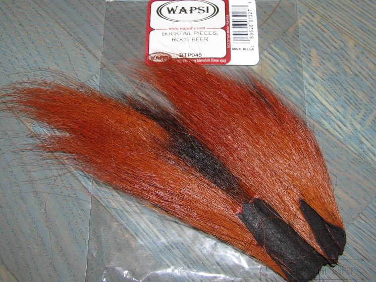 Кусок хвоста оленя Ржаво Коричневый Bucktail pieces Root Beer Wapsi / Терский Берег
