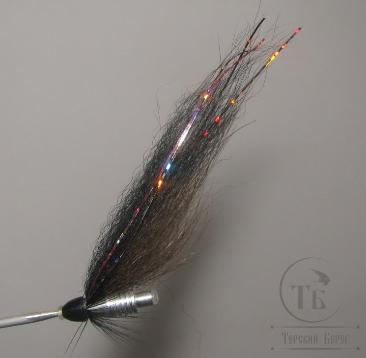 Муха лососёвая "Bullet Alum. Cone"/ Пуля алюминиевая + конус Black Brown