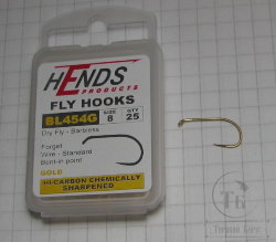 Крючок безбородый  Hends BL 454G Dry Fly №8 ( 25 шт ) 