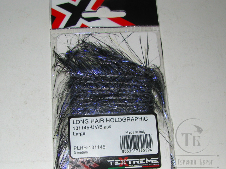 Синель Long Hair Holographic Large UV / Black 3 meters Textreme