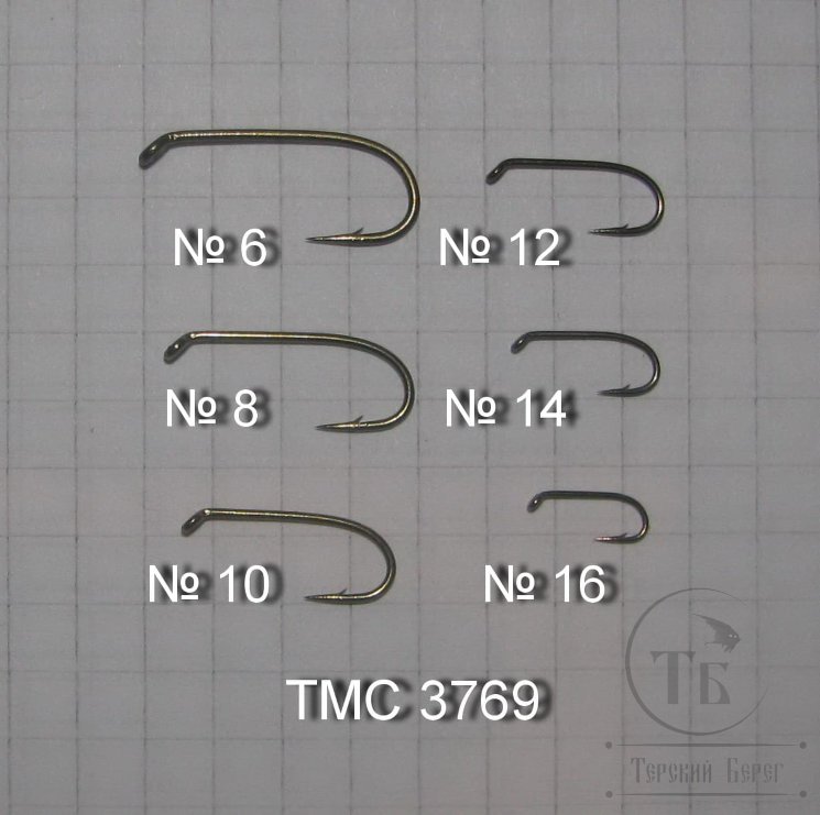 Крючки ТIEMCO FLY HOOK TMC 3769 № 6 Bronze (10 штук)