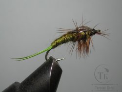  Муха нимфа Lt ( 21 ) Stone Fly Lt. Olive Stim. №12