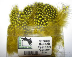 Перья цесарки Strong Guinea Feathers Yellow Hareline