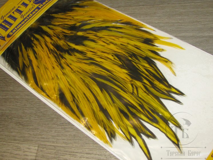 Седло петуха с широким пером Whiting Salmonidae Yellow BLW Var