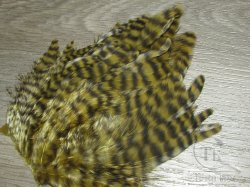 Куриное перо Hen feathers гризли золотисто оливковый