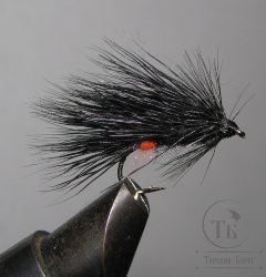 Mуха Caddis ( 51 ) ( Black Fl. Orange Butt ) Kumho № 10