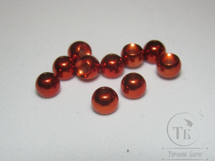 Вольфрамовый шарик с круглым отверстием D 5,5 Metallic Red (10 шт)