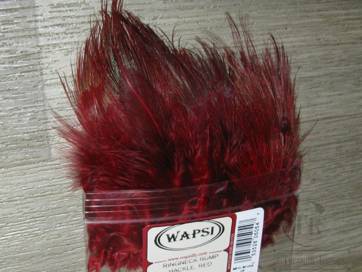 Перья крупа охотничьего фазана Ringneck Rump Hackle Red  Wapsi