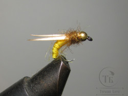 Муха нимфа Biot ( 54 ) Scud Amber Yellow nymph крючок № 14 (Scud)