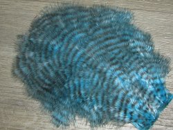 Перо петуха пушистое мягкое, фактуры "марабу" Chiсkabou Whiting Grizzly Silver Doctor Blue