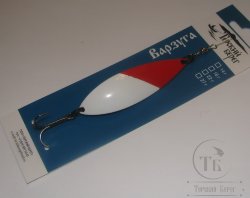 Блесна "Варзуга" 22 гр  красно белая / крюк Терский Берег