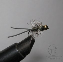 Мухa нимфа ( 2 ) Nymph Sili Legs GH grizzly / black №10