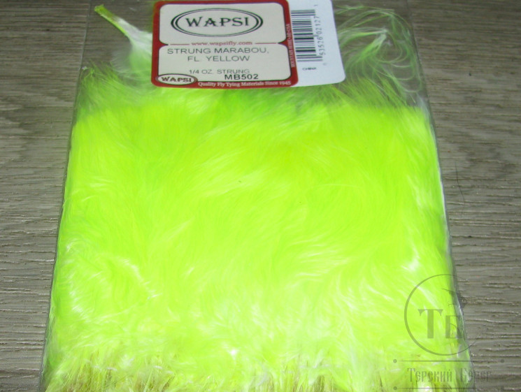 Мягкие пуховые перья Marabou Strung 1/4 OZ Fl. Yellow ( Metz , Wapsi )
