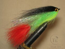 Муха щучья (38) Black Green Red 12 cm Крючок №2/0 (2 кр.)