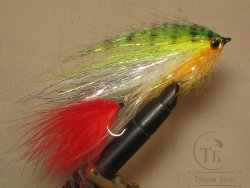 Муха щучья (39) Green Orange Red 12 cm Крючок №2/0 (2 кр.)