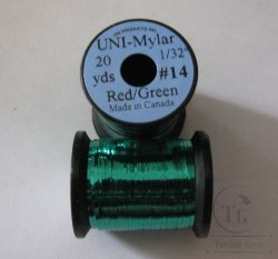 Плоский люрекс UNI Mylar 20 yds 1/32 S # 14 Red / Green