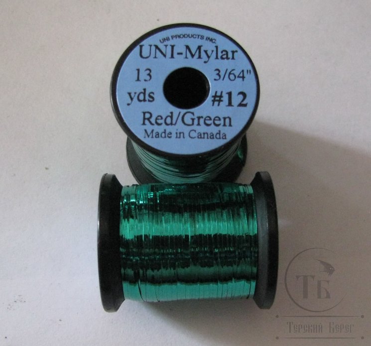 Плоский люрекс UNI Mylar 13 yds 3/64 # 12 Red / Green