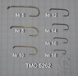 Крючки ТIEMCO FLY HOOK 5262 № 8 Bronze TMC ( 10 штук )