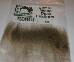 Перья древесной утки отборные Wood Duck Lemon Feathers Hareline 12 шт.