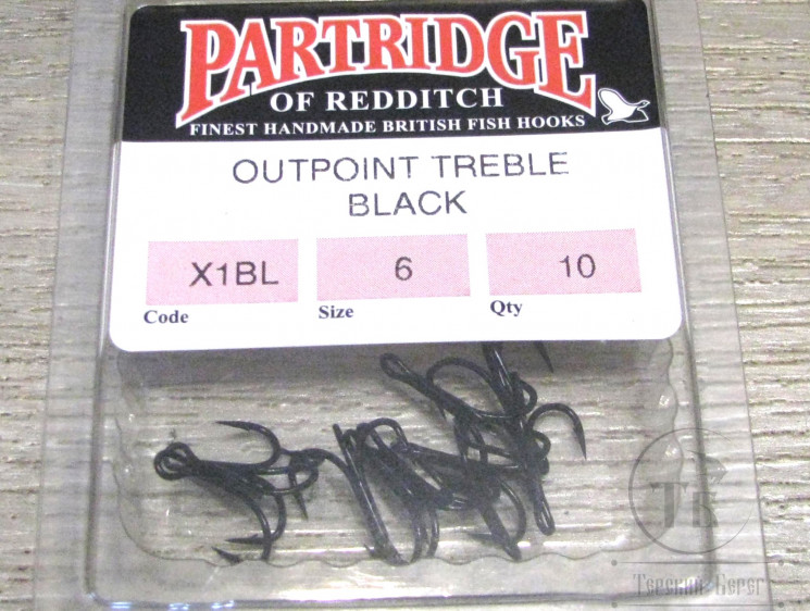Тройник трубочный Partridge Outpoint Treble Black № 6