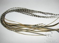 Перо Dry Fly ( для сухих мух ) 10 шт сильвер баджер / гризли вариант крючки № 12- 14