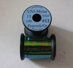 Плоский люрекс UNI Mylar 13 yds 3/64 # 12 Peacock / Orange