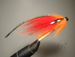 Муха лососёвая скандинавское крыло ( 25 F ) Fluoro Red Varzuga ( пластик 1,0 дюйм )