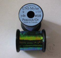 Плоский люрекс UNI Mylar 9 yds 1/16 # 10 Peacock / Orange