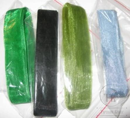 Блестящая тесьма  Sparkle Pseudo Hackle 18мм. 4 м. MIX четыре натуральных цвета