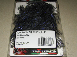 Синель UV Palmer Chenille Black / UV 20 mm  2 meters Textreme