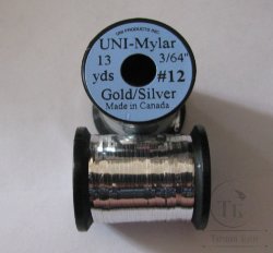 Плоский люрекс UNI Mylar 13 yds 3/64 # 12 Gold / Silver