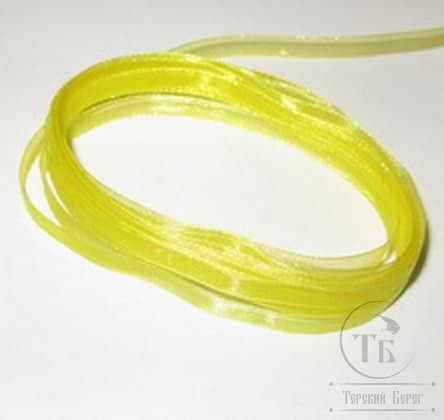 Блестящая тесьма  Sparkle Pseudo Hackle 5 мм. 4 м. lt. yellow / светло  жёлтый
