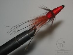 Лососёвая муха ( 3 ) Red Frances Calf Tail Rootbeer Var. ( медь 1,0 дюйм) 
