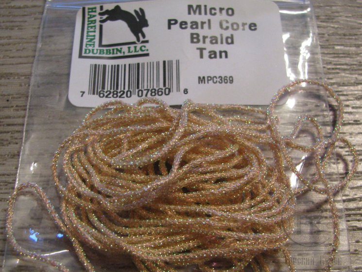 Тесьма для тела Micro Pearl Core Braid Tan Hareline