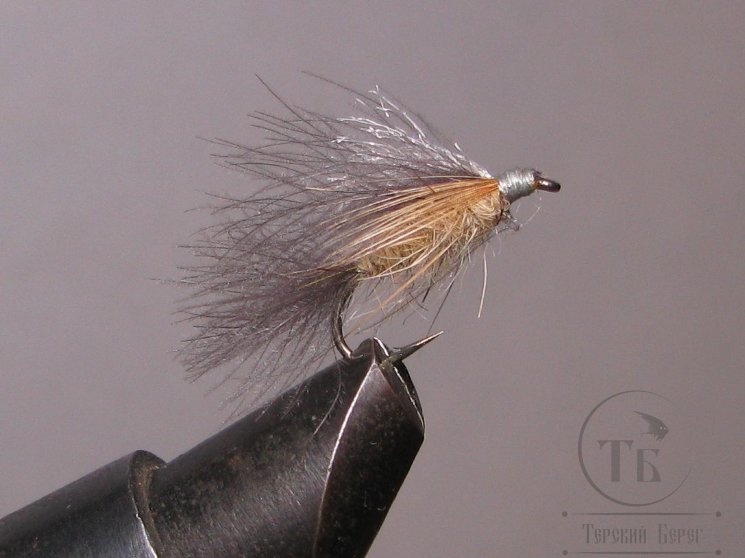 Муха CDC ( 26 ) Caddis Grey / Yellow Olive № 14