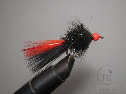 Муха Streamer Little Fort Leech Fl. Orange Head ( A1 ) Wet №4