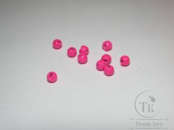 Вольфрамовый шарик граненый с прорезью D 3,5 fl. pink  (10 шт)