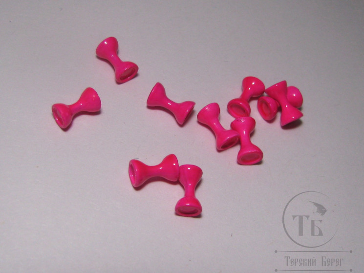 Вольфрамовые глазки гантельки c плоскими торцами 3x5 мм (10 шт.) Fl. Pink