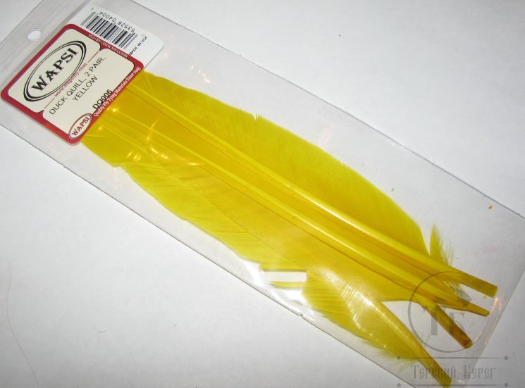 Маховое перо утки Duck Quills Yellow Wapsi