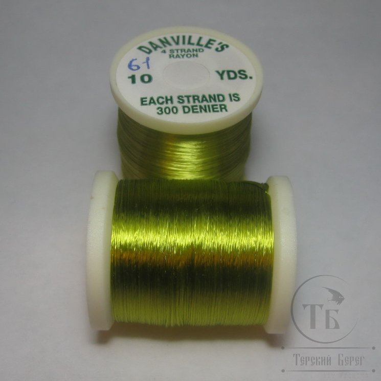 4-х прядный вискозный шелк Danville"s rayon 10 yds 300 den lt olive № 61