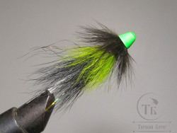Муха лососёвая TP Cone Fly ( 9 ) Fl. Green Black IW Var. ( пластик 1/2 дюйма )