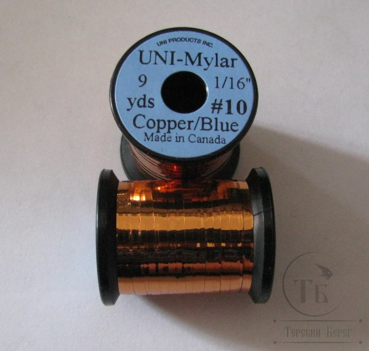 Плоский люрекс UNI Mylar 9 yds 1/16 # 10 Cupper / Blue