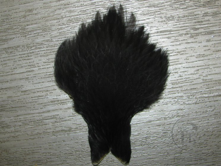 Куриные перья скальпа на коже  (верхняя часть) Dry Wet  Hen Cape American  черный натуральный
