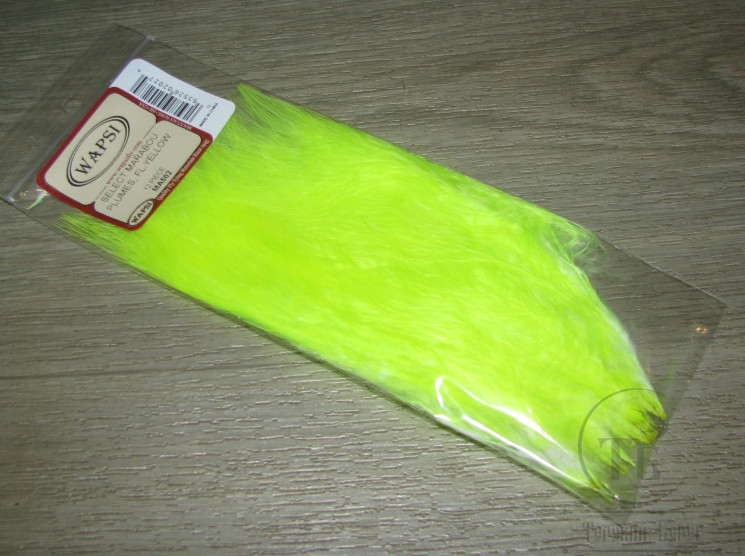 Марабу (отборные перья) Select  Fl. Yellow 12 пер.  Wapsi