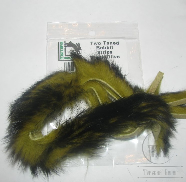 Зонкер кролика two tonned rabbit strips black / olive Hareline