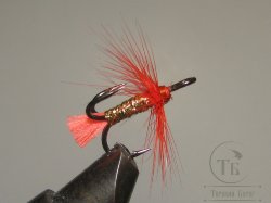 Муха на тройнике "хариус форель" ( 78 ) Fl. Fire Orange кр. №8